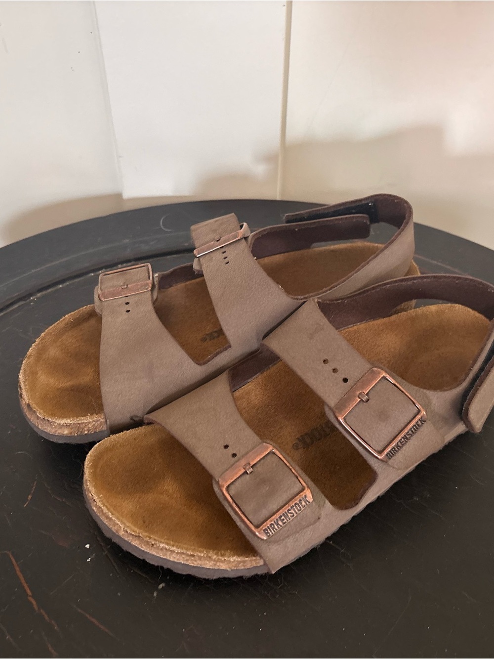 Birkenstock Kids Milano Brown Two-Strap Sandals Size 34